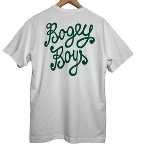 Bogey Boys T-Shirt White with Green Logo Mens Size Medium